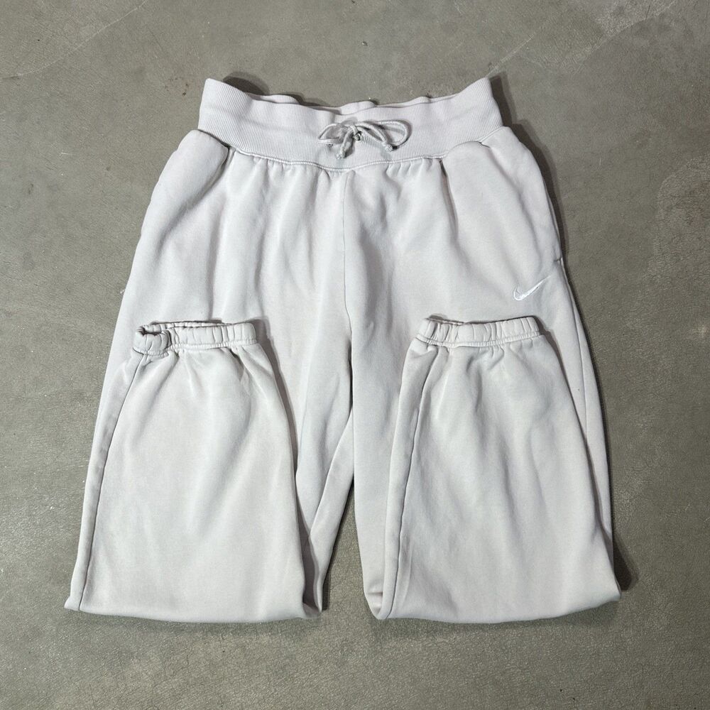 Nike Phoenix Fleece High Waisted Womens Large Cream Sweatpant Oversized Wide Leg